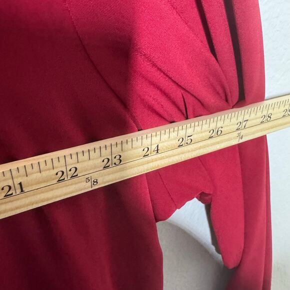 Susan Graver Every Day Liquid Knit 3X Petite Red Mock Neck Tunic Top - Picture 5 of 8